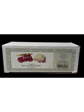 Cape Shore Ceramic Salt & Pepper Shaker Set Woody Car & Camper Retro Design